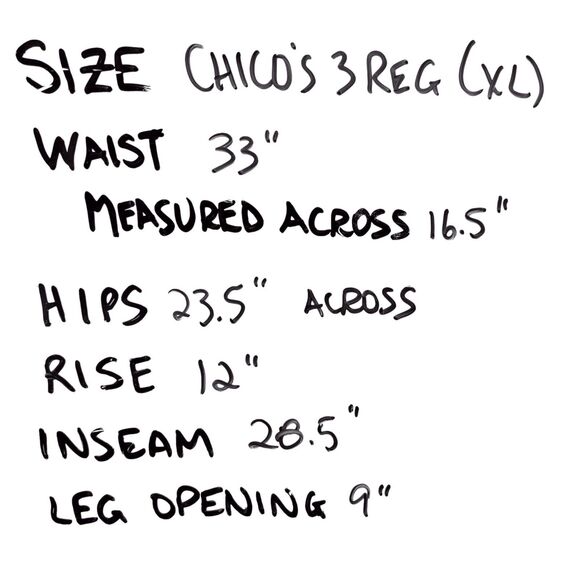 Chicos Travelers Slinky Pants Straight Leg Size 3 Regular Black XL Acetate - Picture 2 of 8